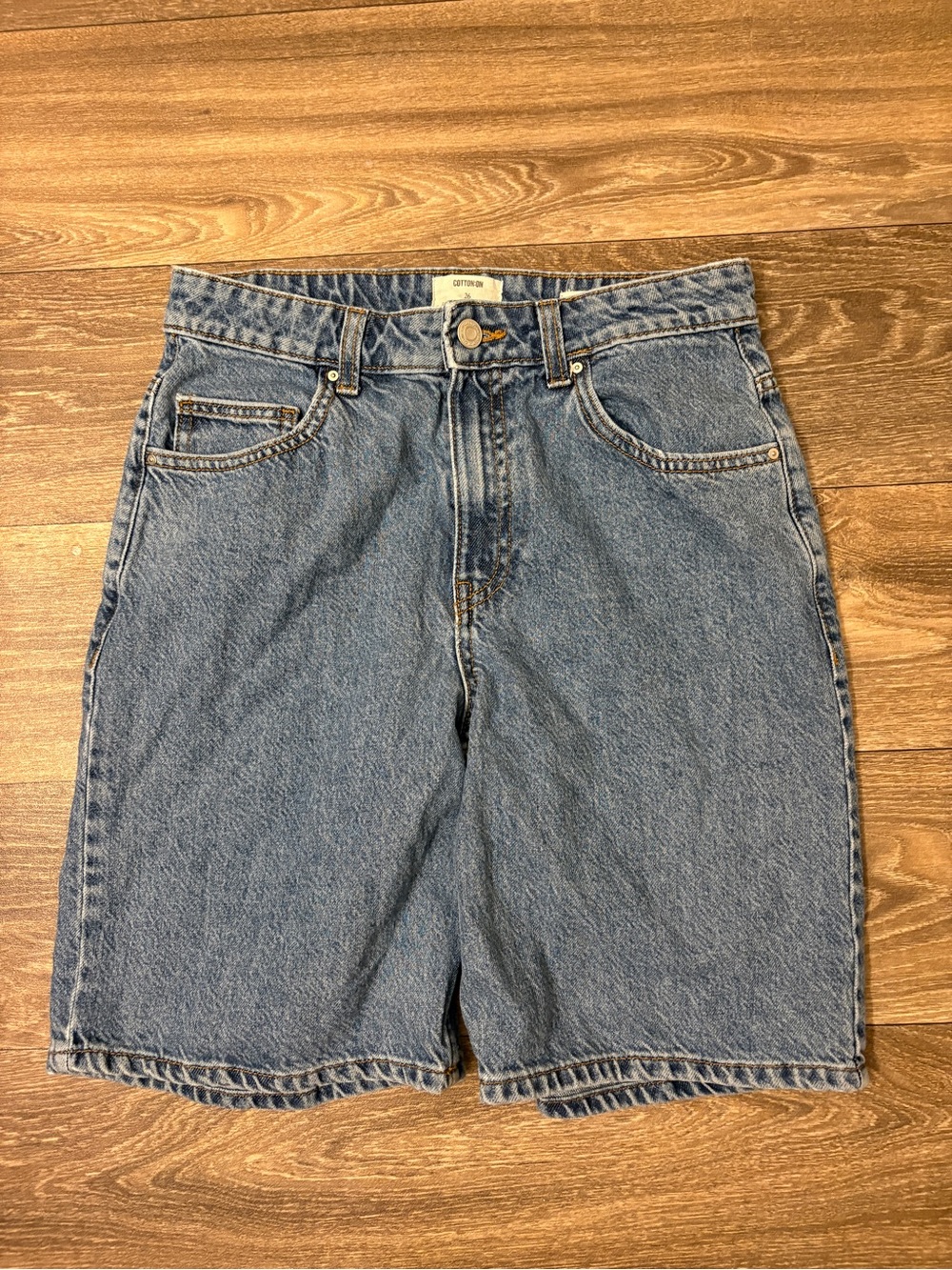 Cotton On Super Baggy Jort Size 26 Blue Denim Shorts